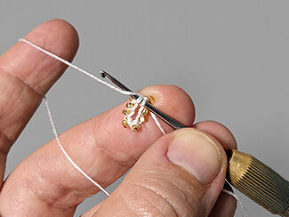 a small loop of crocheted beads